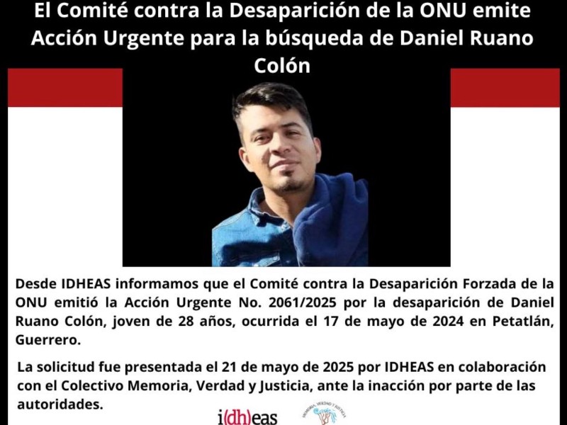 ONU pide acción del Estado Mexicano por desaparecido en Petatlán