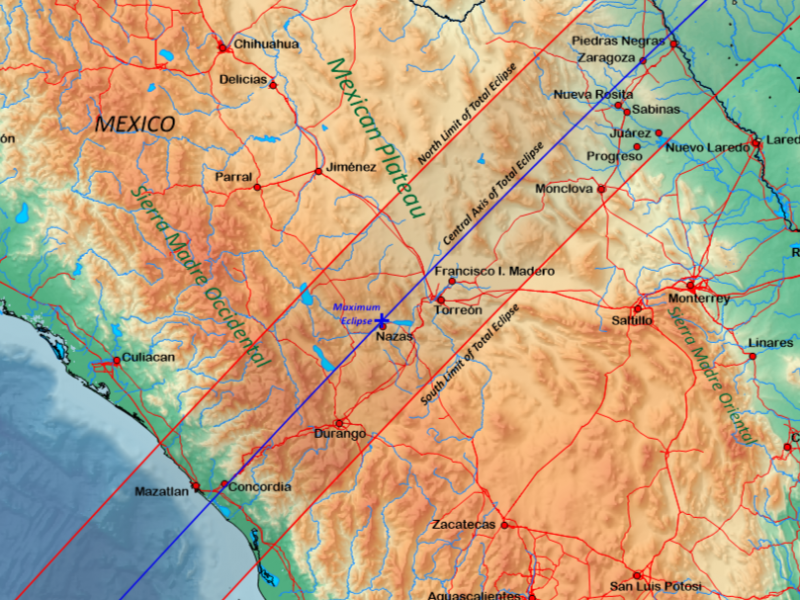 Operativo blindado para el eclipse total de sol en Durango