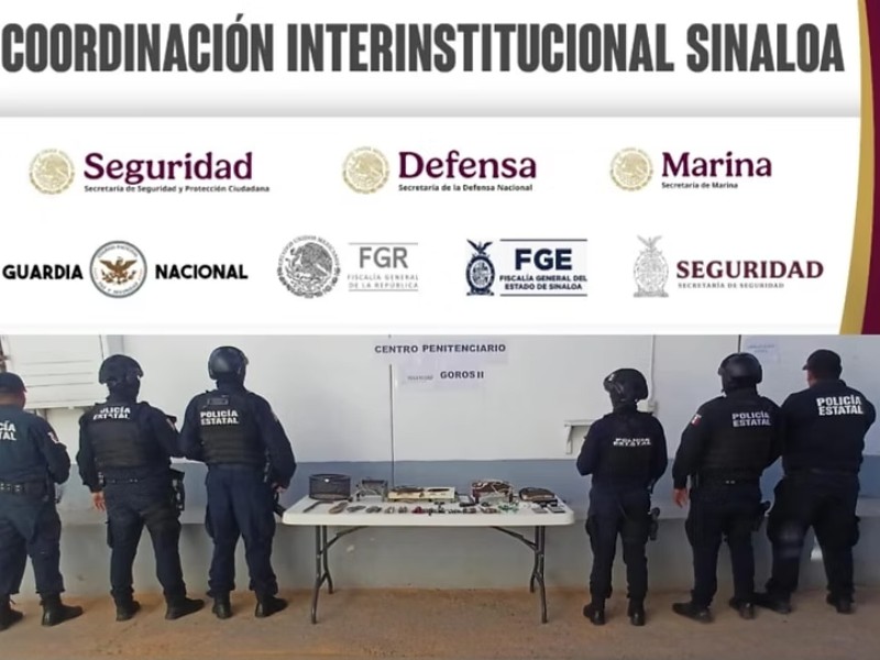 Decomisan armas punzocortantes tras operativo en el penal Goros II