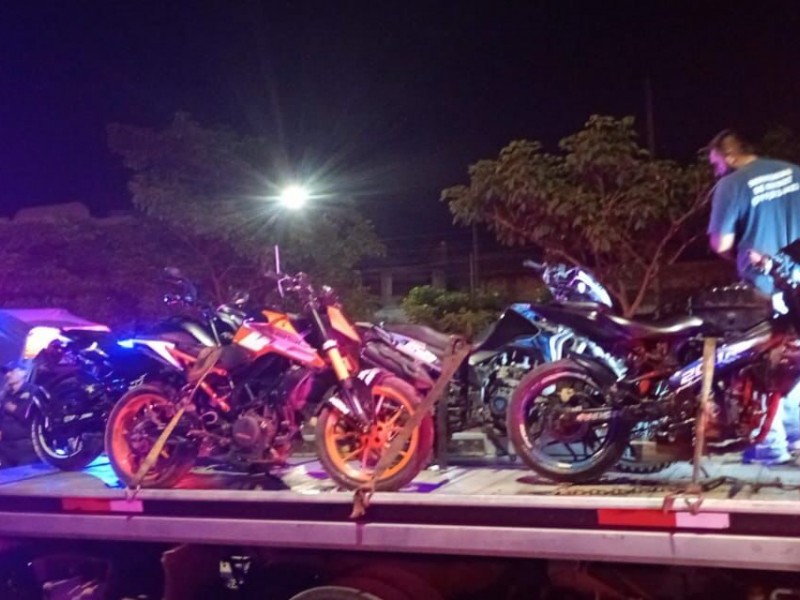 Operativo de motocicletas ruidosas, remitidas al corralón