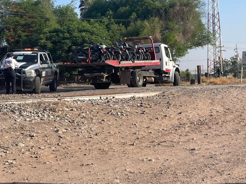 Operativo deja decenas de motocicletas aseguradas, buscan frenar accidentes en el Mayo