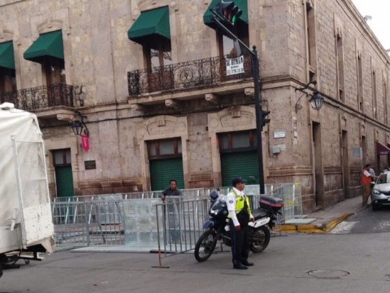 Operativo en centro de Morelia por mítines políticos