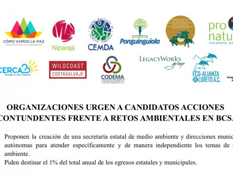 Organizaciones de la sociedad civil emitieron propuestas ambientales a candidatos