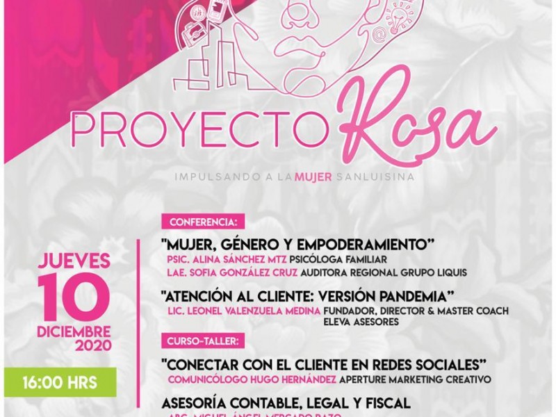 Organizan taller “Proyecto Rosa” para empoderamiento de la mujer.