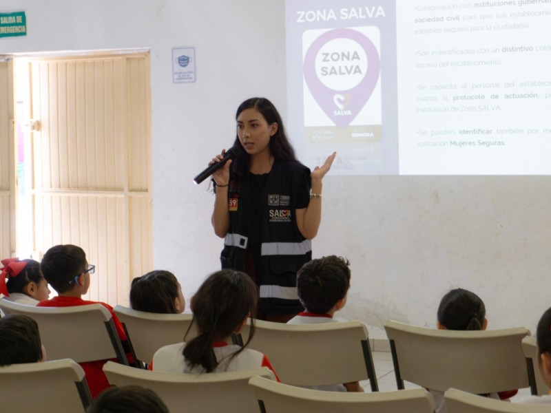 Orientan a niñas y niños sobre función de Zonas Salva