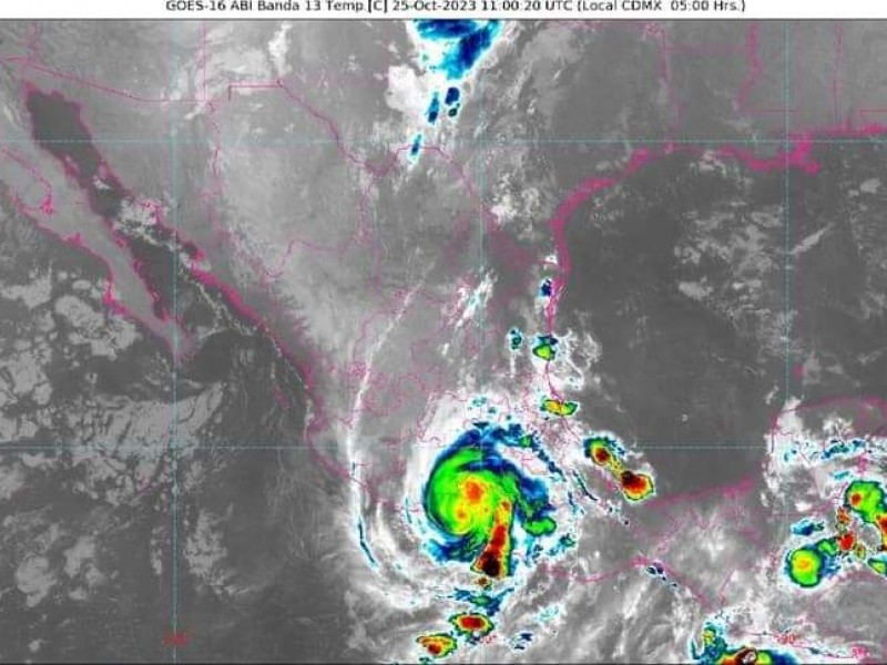 'Otis' se debilitó a huracán categoría 2;ocasionará lluvias en Colima