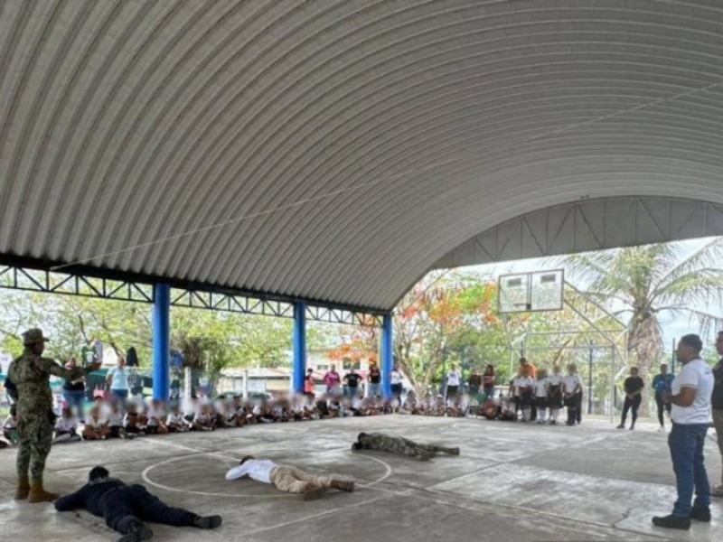 Otro simulacro de actuación ante balacera en Tuxpan