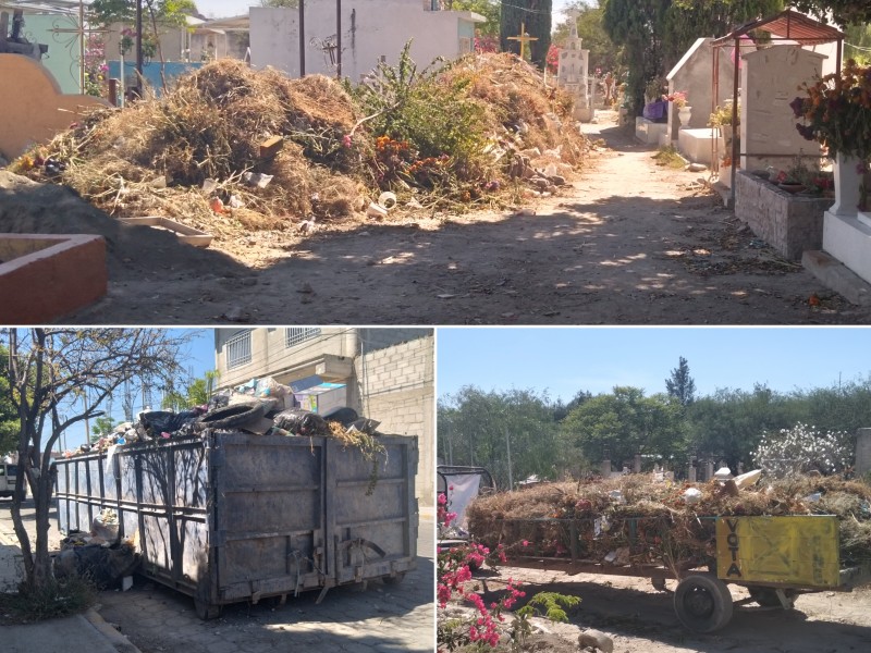 Panteones: basura continúa acumulada tras fieles difuntos