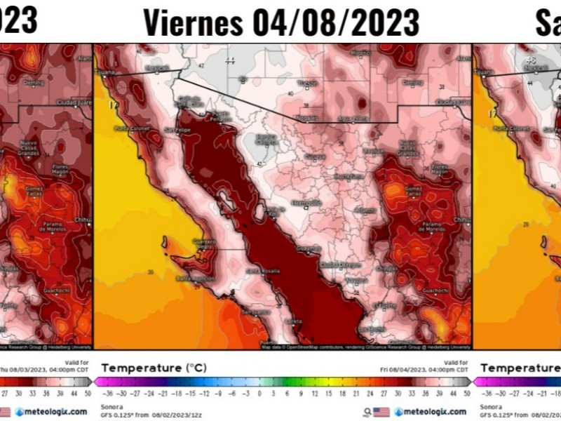 Para hoy máximas de 36 grados en Guaymas