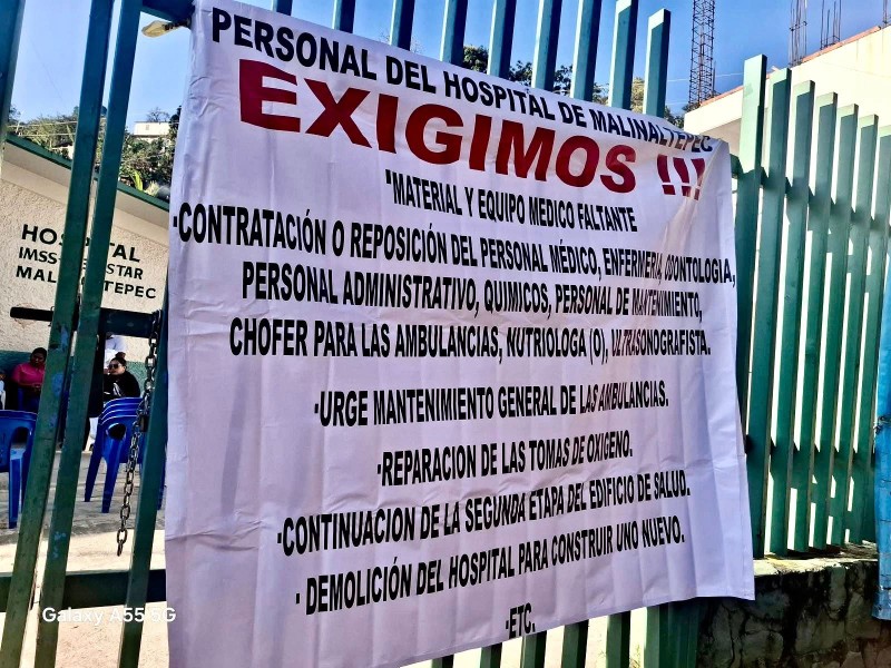 Paran labores en IMSS-Bienestar de Malinaltepec; exigen material y equipo