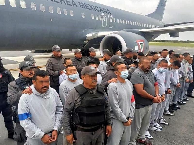 Parte de los 49 reos trasladados de Sinaloa llegan a Chiapas