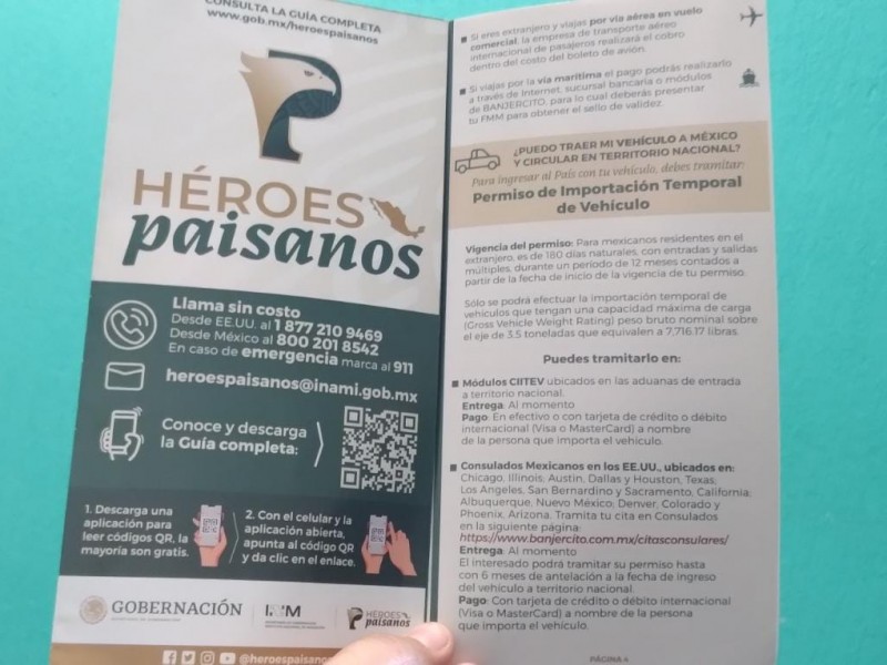 Participa Guaymas en programa Héroes Paisanos, en atención a visitantes