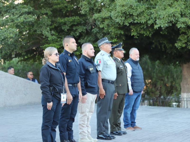 Participa PC Sonora en ceremonia de honores a la bandera