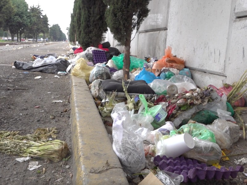 Paseo Tollocan convertido en un basurero; problemática sin resolver