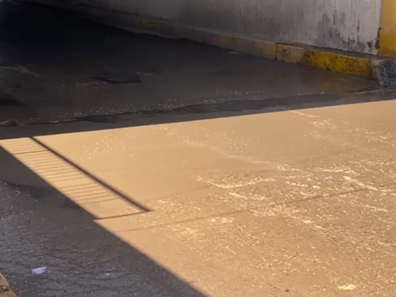 Paso a desnivel de No Reelección luce inundado por drenaje