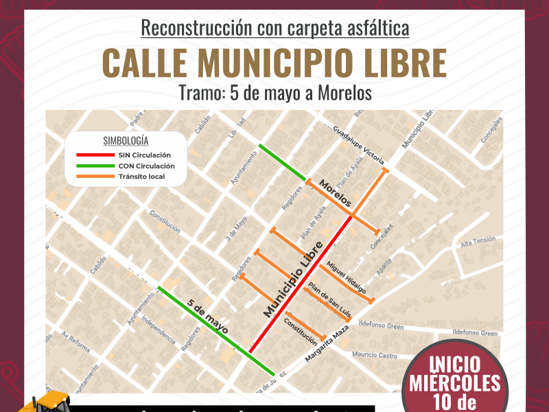 Pavimentarán calle Municipio Libre en La Paz
