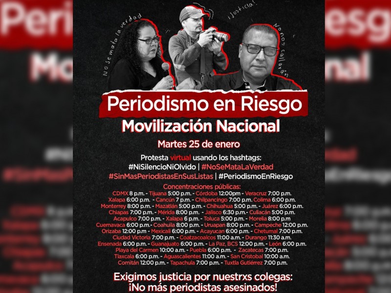 “Periodismo en Riesgo”: Marcha nacional por asesinato de comunicadores