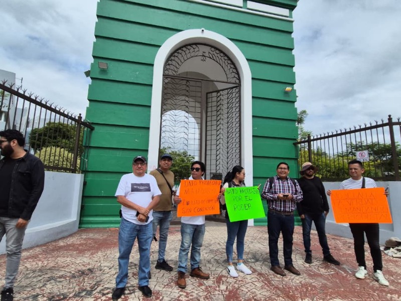 Periodistas protestan en Ciudad Judicial en Chilpancingo