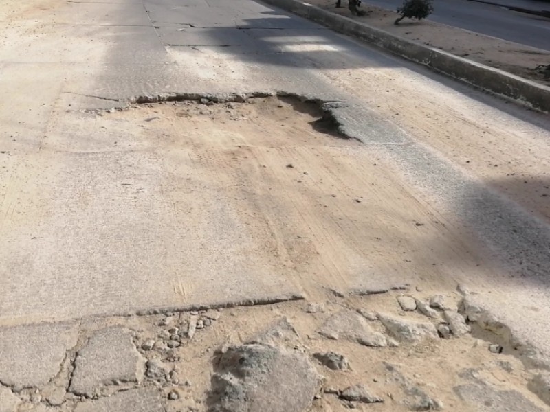 Persiste enorme bache en transitada avenida