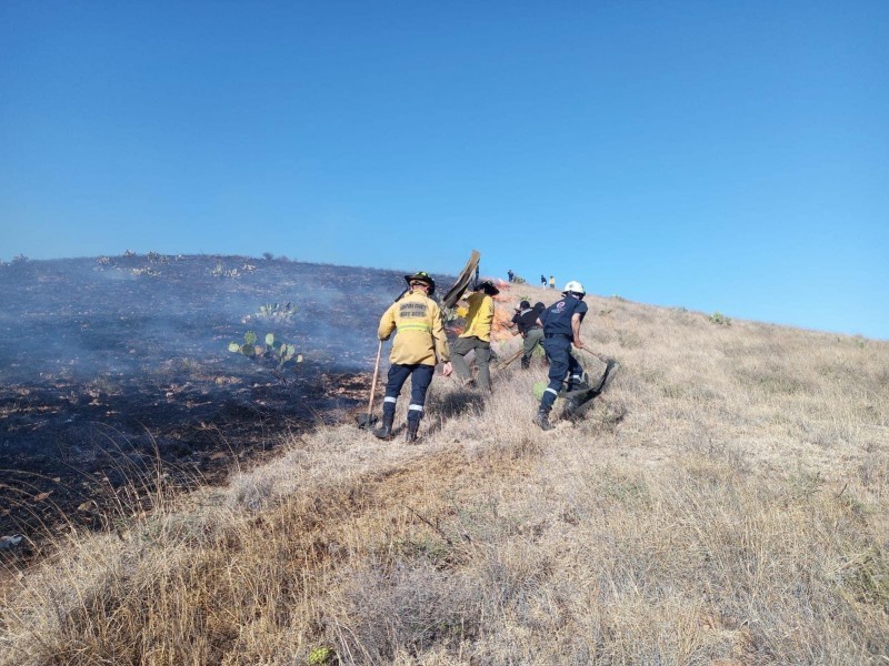 Personal de Protección Civil sofoca incendio forestal durante festividades