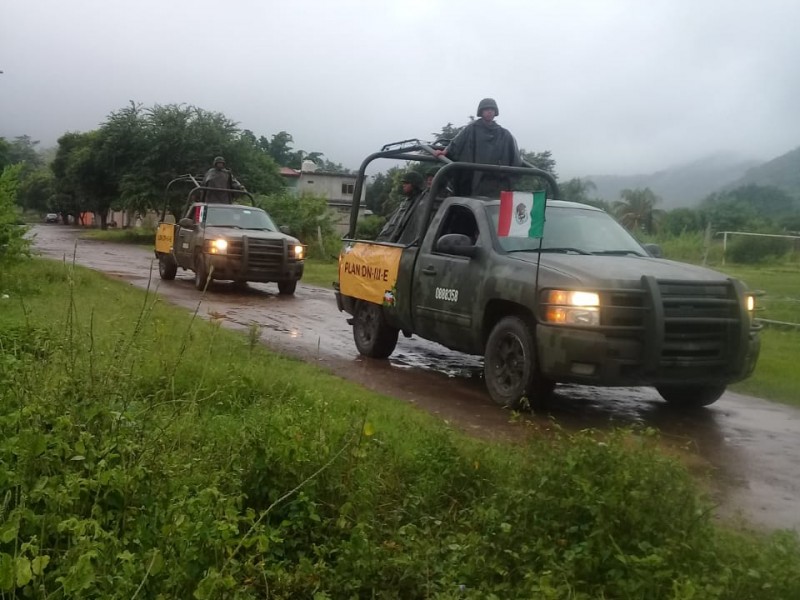 Personal militar realiza recorridos para detectar afectaciones