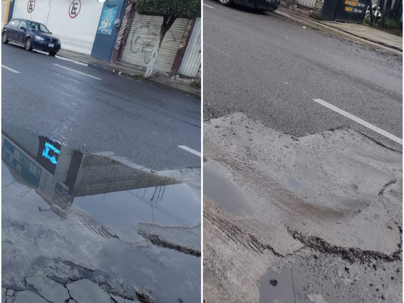 Piden a OOSAPAT reparar bache formado por trabajos