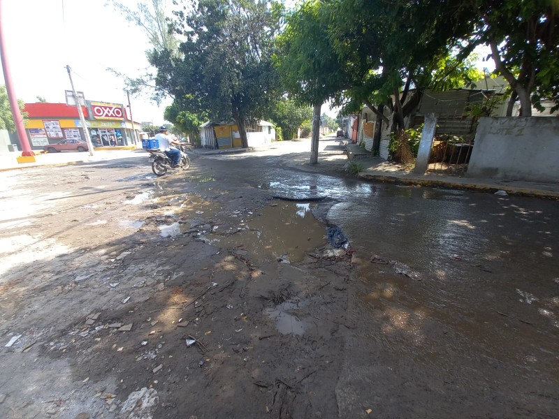 Piden atender calle destrozada de la colonia Dos Caminos