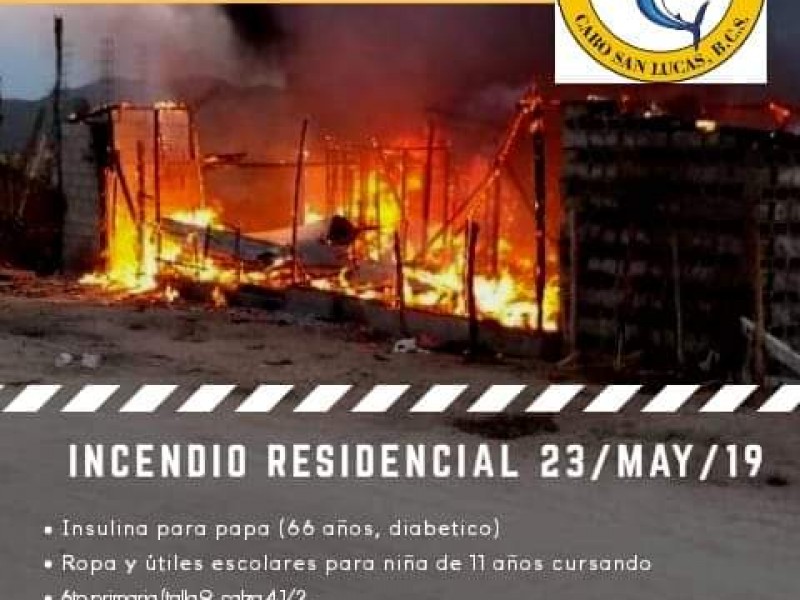 Piden ayuda para familia afectada en incendio