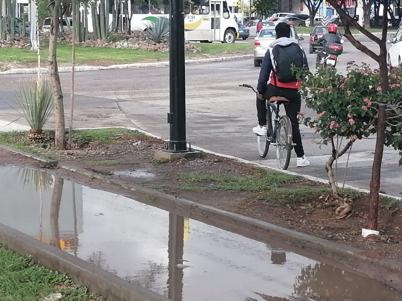 Piden ciclistas reparar ciclovía en bulevar Hidalgo.