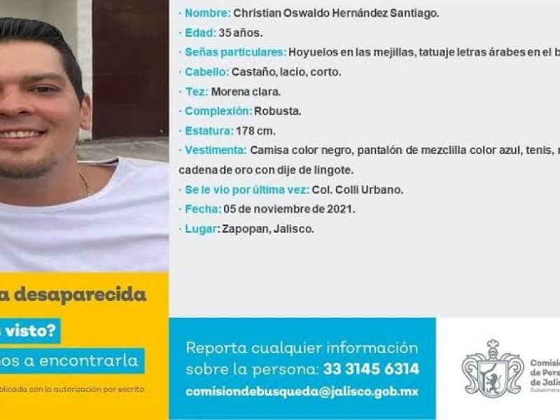 Piden localización de Christian Hernández