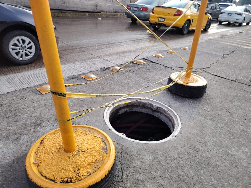 Piden reparar tapa sobre Paseo Tollocan; ya hubo accidentes