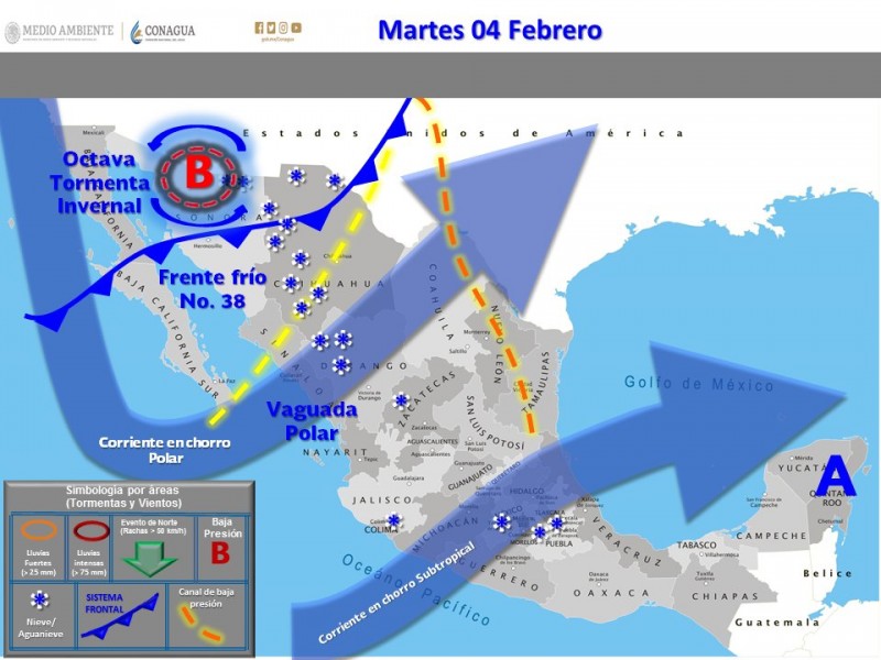 Piden tomar precaución por tormenta invernal