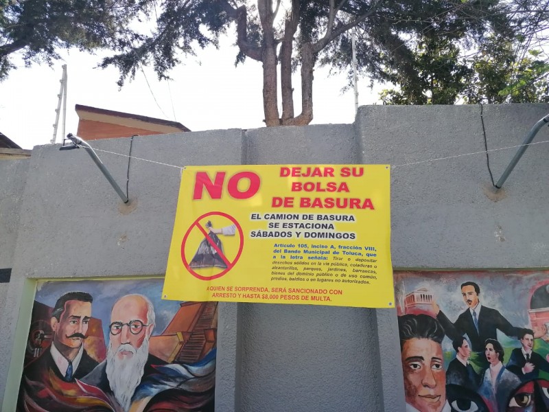 Piden vecinos sancionar a quien tire basura en Toluca