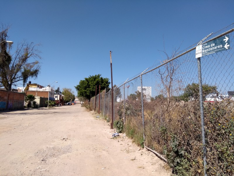 Piden vigilancia y pavimentación en Parque Manzanares