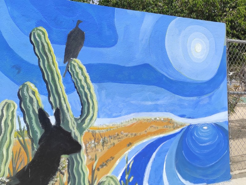 Pintan murales en escuelas y parques del municipio