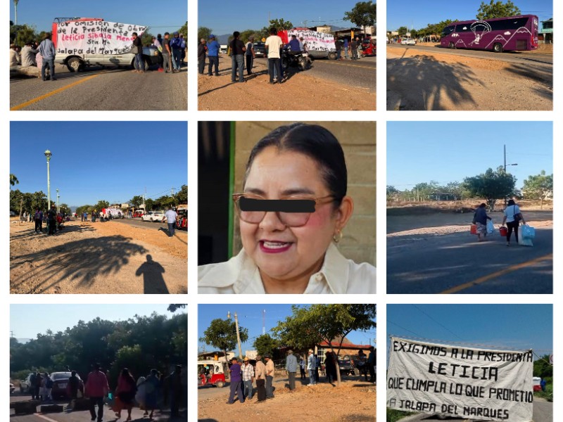 Pobladores de Llano Grande bloquean carretera para exigir obras prometidas a Presidenta