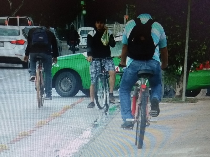 Pocos son los ciclistas que utilizan las ciclovías