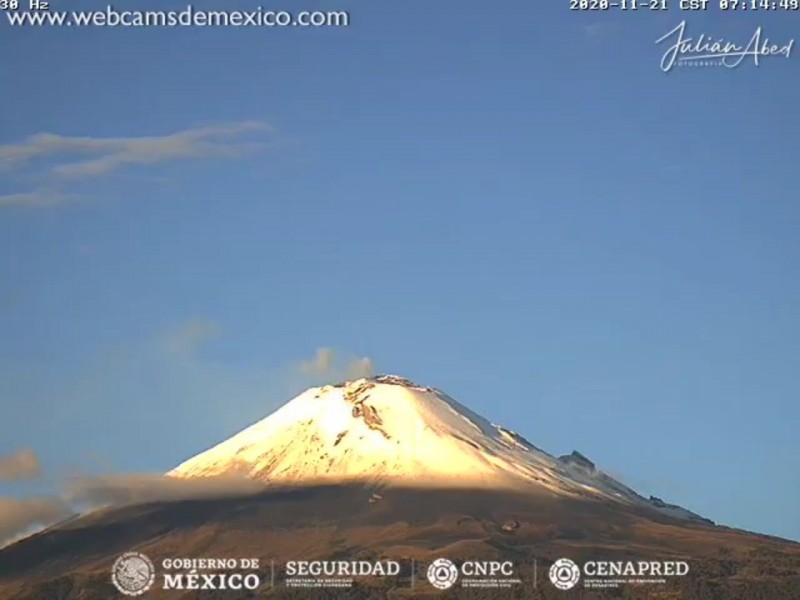 Podría caer ceniza en la capital poblana, Popocatépetl continua activo