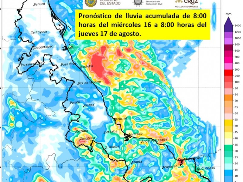 Podrían disminuir lluvias en las próximas horas