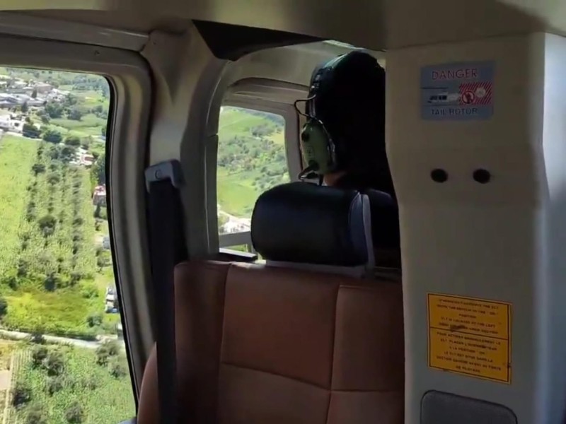 Policía del Estado realiza patrullaje aéreo en Texmelucan, Huejotzingo y Cholula