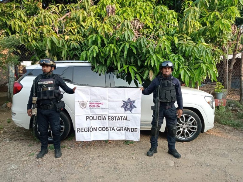 Policía Estatal recupera vehículo robado en La Unión