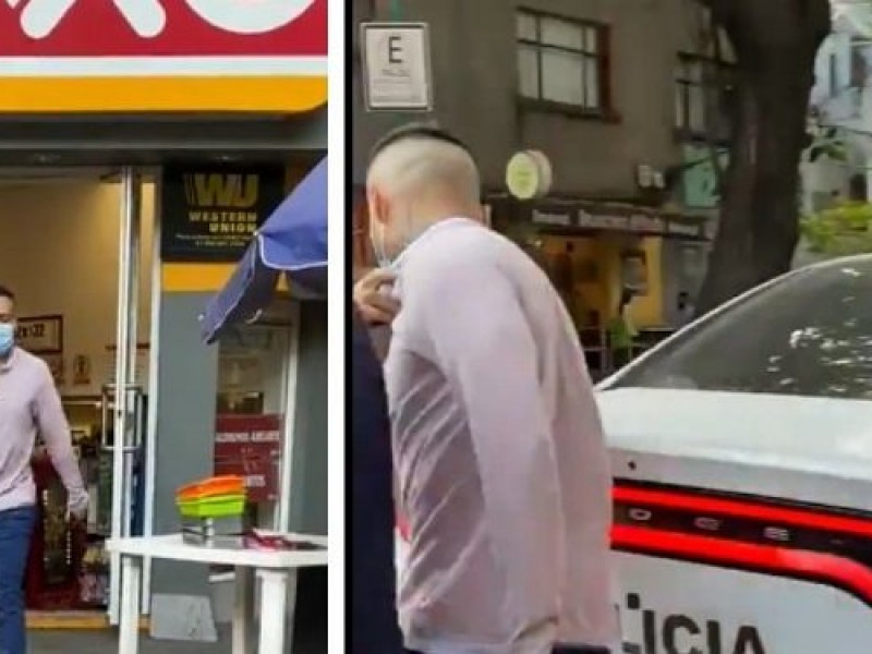 Policía sin uniforme utiliza patrulla para ir al Oxxo