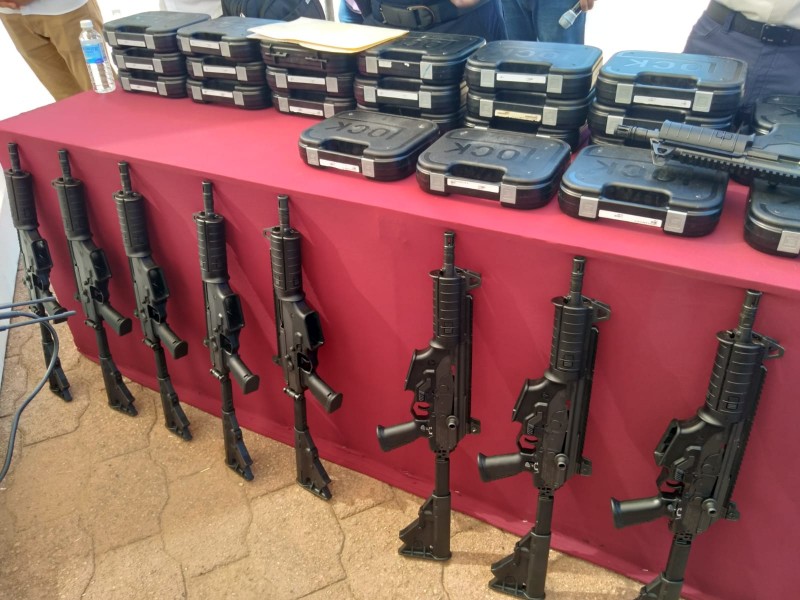 Policías de Cajeme reciben nuevo armamento