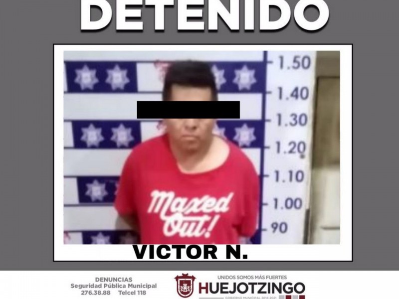 Policías de Huejotzingo detuvieron a 3 delincuentes