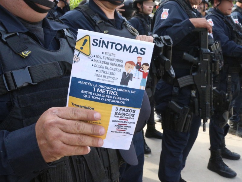 Policías Estatales reciben manual para prevenir el Covid 19