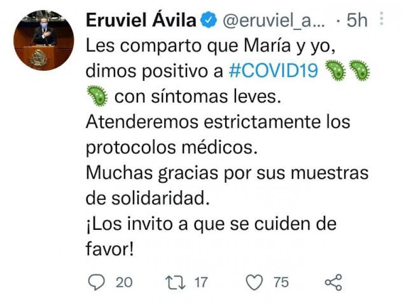 Políticos y funcionarios dan nuevamente positivo a Covid-19