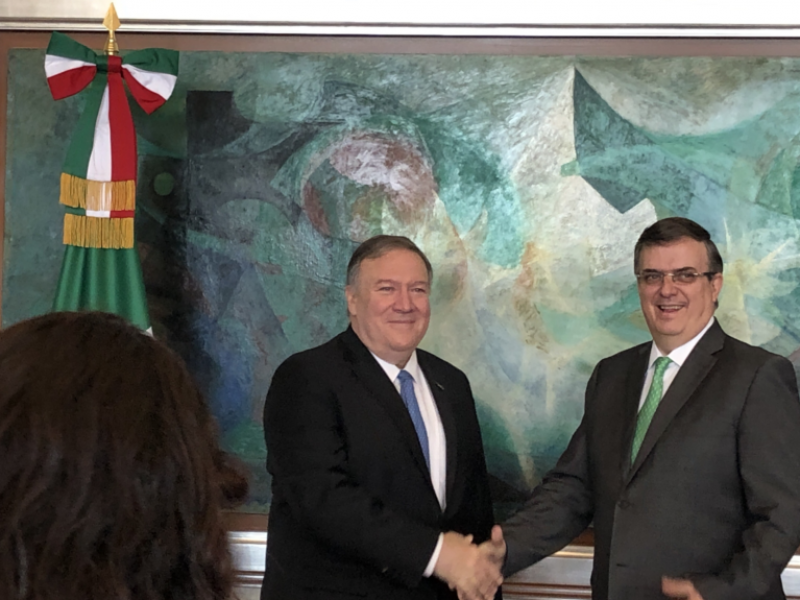 Pompeo abandona Cancillería tras encuentro con Ebrard