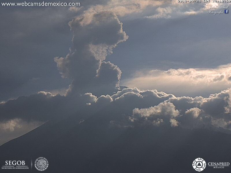 Popocatépetl en Amarillo Fase 2: CENAPRED