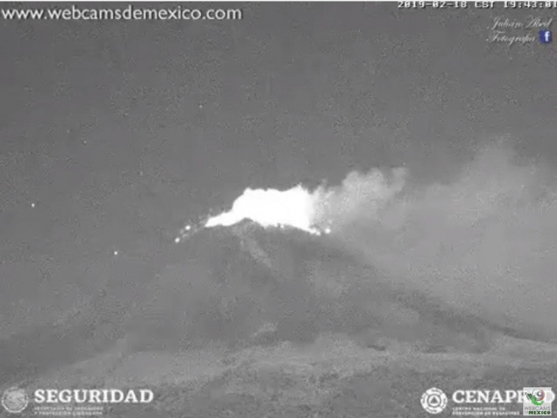 Popocatépetl mantiene Alerta Volcánica Amarillo fase 2