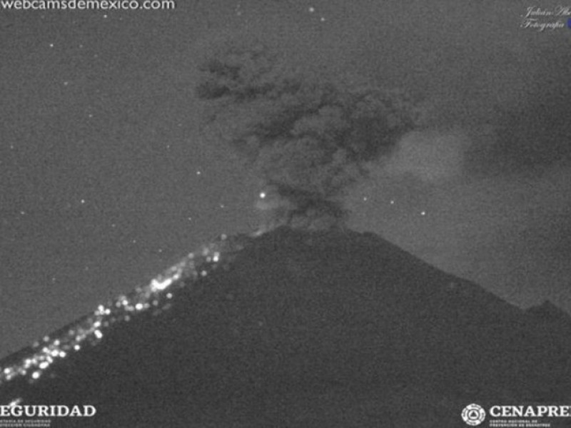 Popocatépetl registra 159 exhalaciones